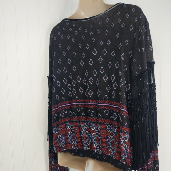 FREE PEOPLE Macra Maze Me Fringed Peasant Top XS - Picture 12 of 16